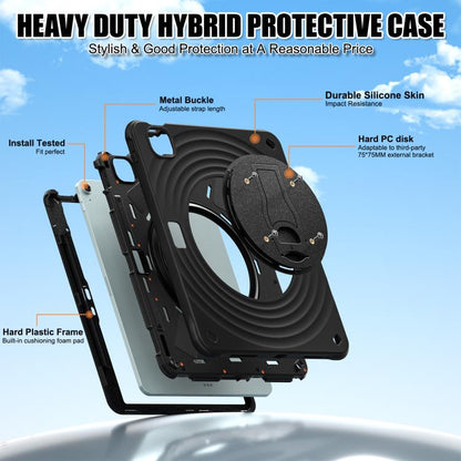 For iPad Air 13 2024 / 2025 Holder Silicone Hybrid PC Tablet Case(Black) - iPad Air 13 2025 / 2024 Cases by buy2fix | Online Shopping UK | buy2fix