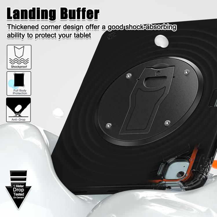 For iPad Air 13 2024 / 2025 Holder Silicone Hybrid PC Tablet Case(Black) - iPad Air 13 2025 / 2024 Cases by buy2fix | Online Shopping UK | buy2fix