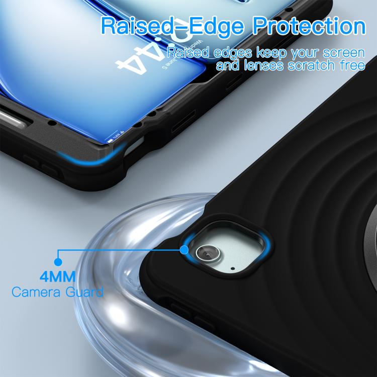 For iPad Air 13 2024 / 2025 Holder Silicone Hybrid PC Tablet Case(Black) - iPad Air 13 2025 / 2024 Cases by buy2fix | Online Shopping UK | buy2fix