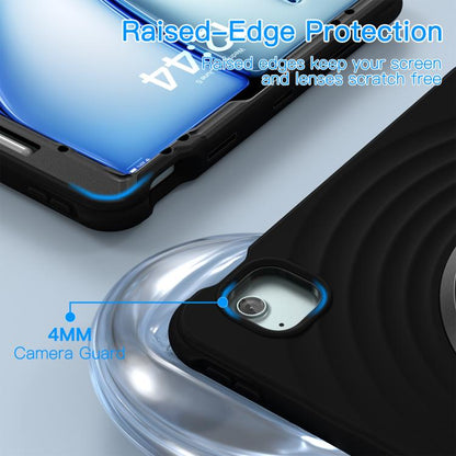 For iPad Air 13 2024 / 2025 Holder Silicone Hybrid PC Tablet Case(Black) - iPad Air 13 2025 / 2024 Cases by buy2fix | Online Shopping UK | buy2fix