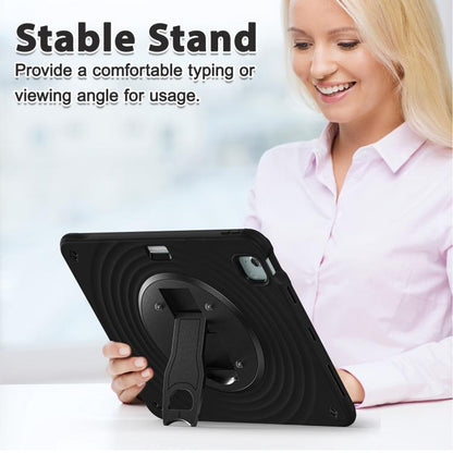 For iPad Air 13 2024 / 2025 Holder Silicone Hybrid PC Tablet Case(Black) - iPad Air 13 2025 / 2024 Cases by buy2fix | Online Shopping UK | buy2fix