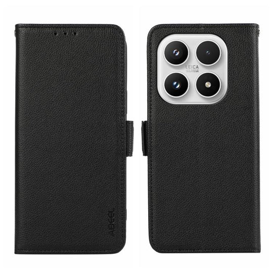 For Xiaomi 17 ABEEL Side-Magnetic Litchi Pattern Leather RFID Phone Case(Black)