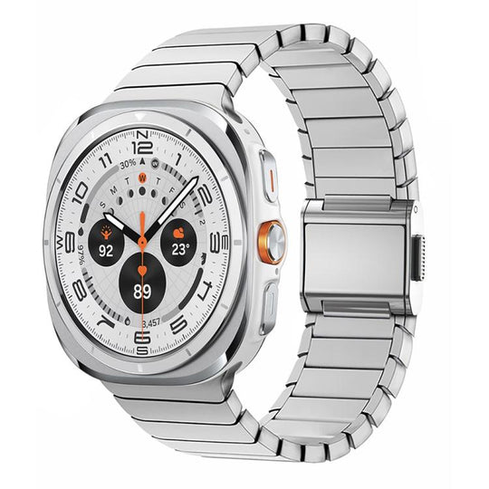 For Galaxy Watch Ultra2 2026 / 2025 / 1 2024 Bamboo Norman Buckle Stainless Steel Watch Band(Silver)