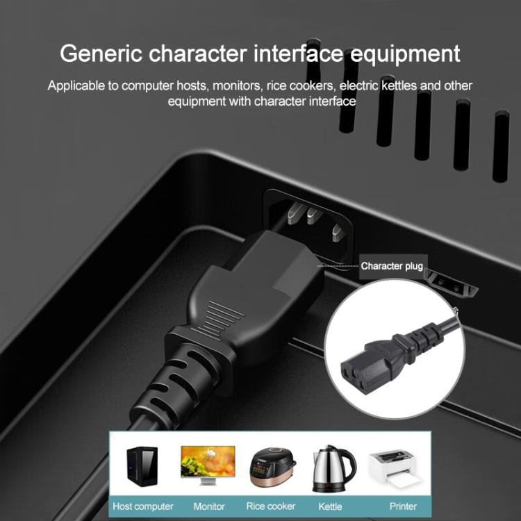 EU Plug Computer PC Power Cord 3 Pin Cable 0.5 Square, Length:1.8m(Black) - Power Cord by buy2fix | Online Shopping UK | buy2fix