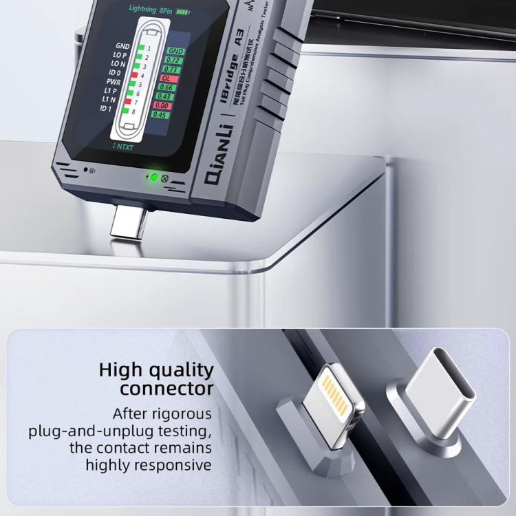 Qianli iBridge A3 Tail Plug Comprehensive Analysis Tester for Lightning & Type-C Interface Devices - Test Tools by QIANLI | Online Shopping UK | buy2fix