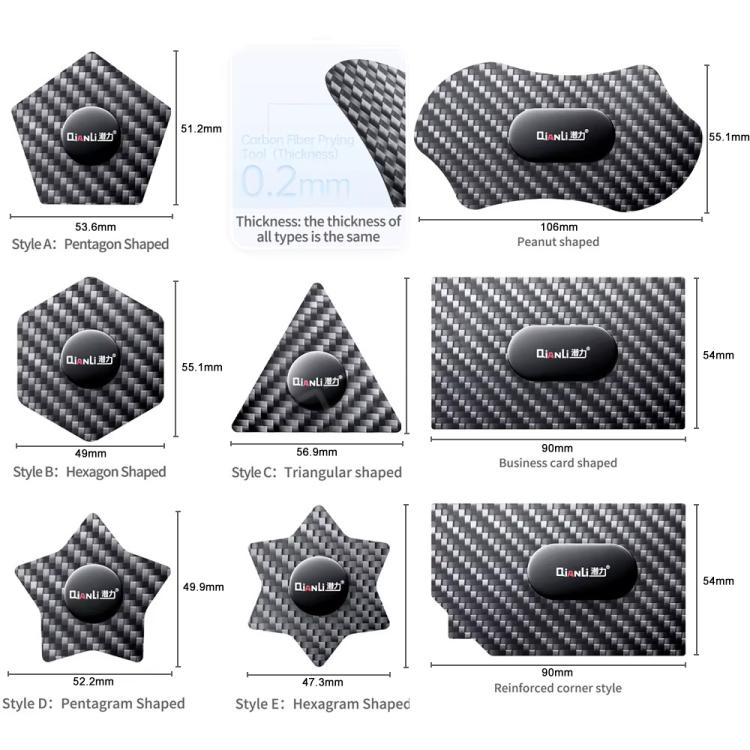 Qianli High Toughness Multifunctional Carbon Fiber Prying Tool Pentagon Shaped - Crowbar by QIANLI | Online Shopping UK | buy2fix