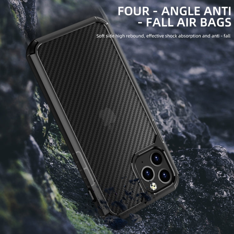 For iPhone 11 Pro Max iPAKY Pioneer Series Carbon Fiber Texture Shockproof TPU + PC Case(Black) - iPhone 11 Pro Max Cases by iPAKY | Online Shopping UK | buy2fix
