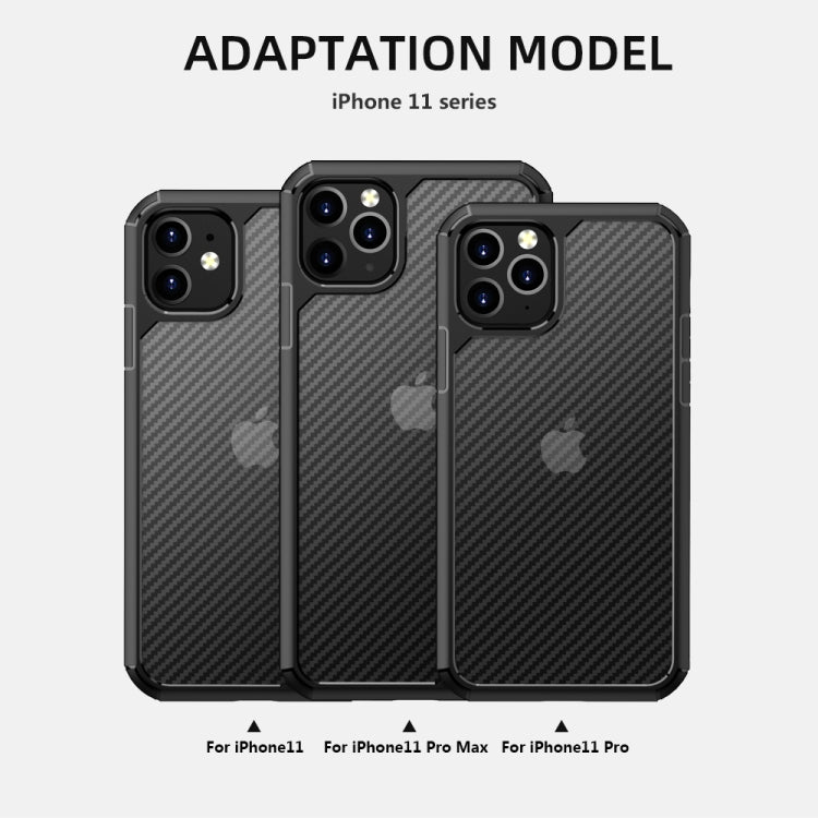 For iPhone 11 Pro Max iPAKY Pioneer Series Carbon Fiber Texture Shockproof TPU + PC Case(Black) - iPhone 11 Pro Max Cases by iPAKY | Online Shopping UK | buy2fix