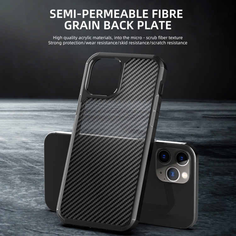 For iPhone 12 Pro Max iPAKY Pioneer Series Carbon Fiber Texture Shockproof TPU + PC Case(Black) - iPhone 12 Pro Max Cases by iPAKY | Online Shopping UK | buy2fix
