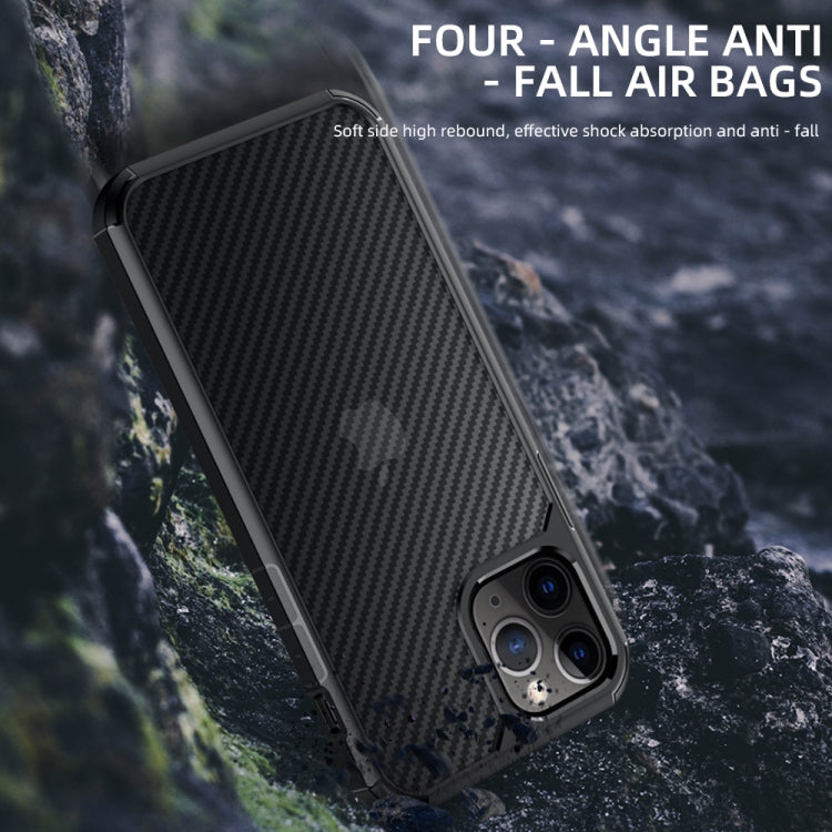 For iPhone 12 Pro Max iPAKY Pioneer Series Carbon Fiber Texture Shockproof TPU + PC Case(Black) - iPhone 12 Pro Max Cases by iPAKY | Online Shopping UK | buy2fix