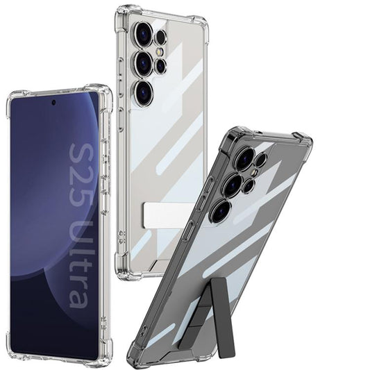 For Samsung Galaxy S25 Ultra 5G GKK Airbag Full Coverage Phone Case with Rotating Holder, Not Included Pen(Transparent) - Galaxy S25 Ultra 5G Cases by GKK | Online Shopping UK | buy2fix