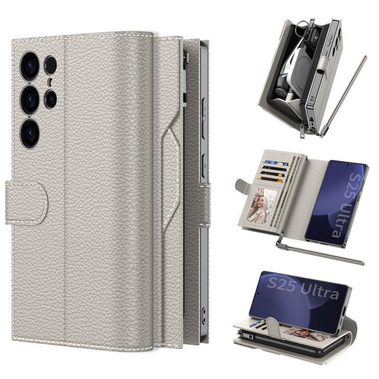 For Samsung Galaxy S25 Ultra 5G GKK Plating Wallet Leather Phone Case(Titanium Gray) - Galaxy S25 Ultra 5G Cases by GKK | Online Shopping UK | buy2fix