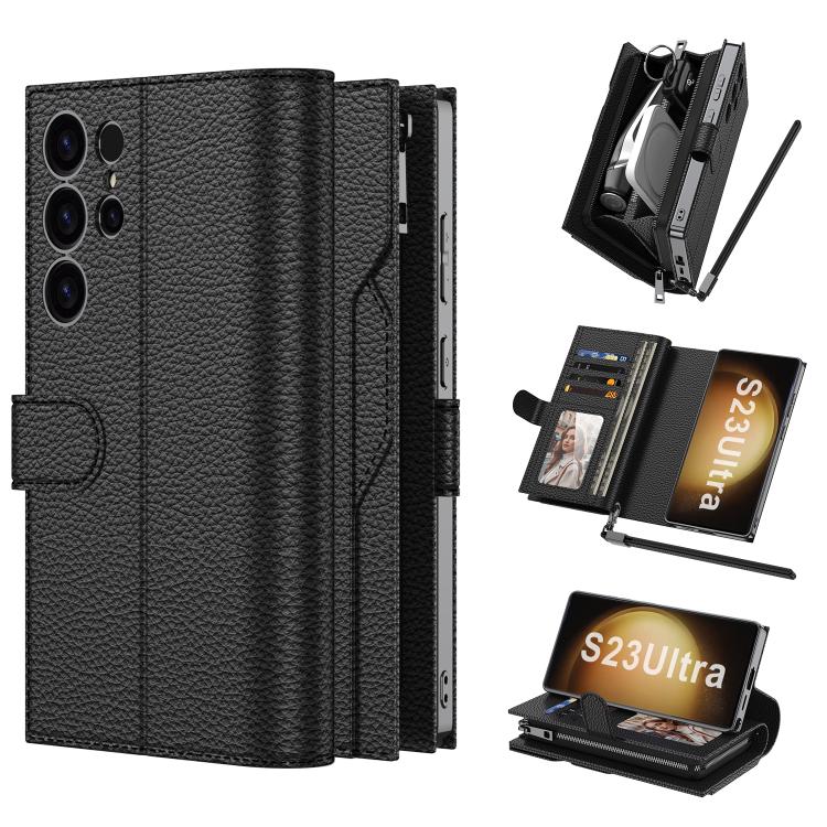 For Samsung Galaxy S23 Ultra 5G GKK Plating Wallet Leather Phone Case(Black) - Galaxy S23 Ultra 5G Cases by GKK | Online Shopping UK | buy2fix
