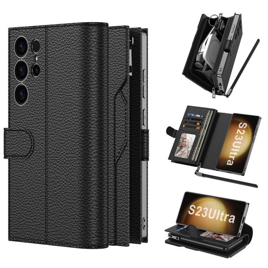 For Samsung Galaxy S23 Ultra 5G GKK Plating Wallet Leather Phone Case(Black) - Galaxy S23 Ultra 5G Cases by GKK | Online Shopping UK | buy2fix