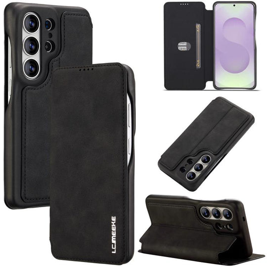 For Samsung Galaxy S26 Ultra 5G LC.IMEEKE Hon Ancient Series Flip Leather Phone Case(Black)