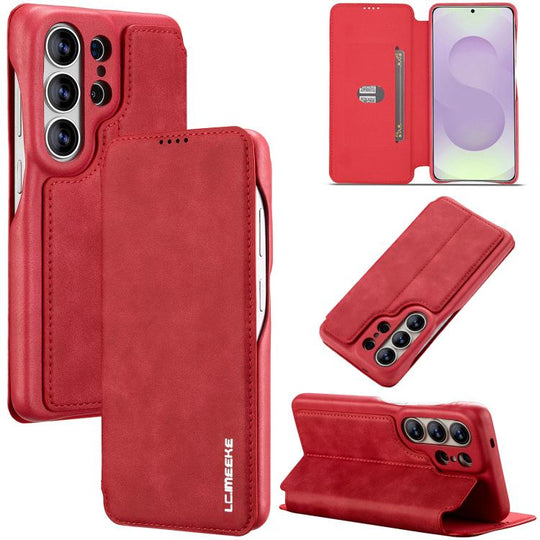 For Samsung Galaxy S26 Ultra 5G LC.IMEEKE Hon Ancient Series Flip Leather Phone Case(Red)