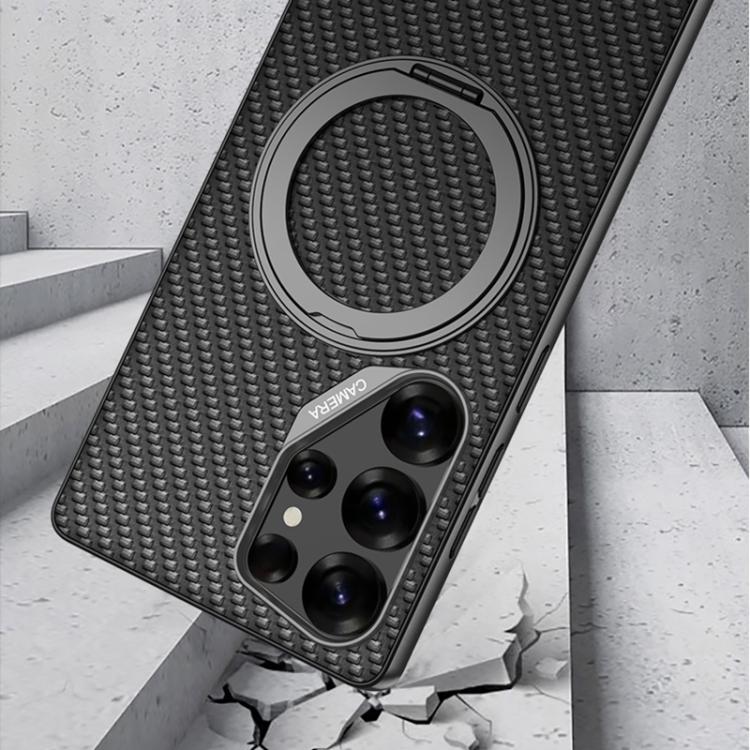 For Samsung Galaxy S25 Ultra 5G GKK Metal Paint Skin Feel Leather Phone Case With Magnetic Rotating Holder, Not Included Pen(Purple) - Galaxy S25 Ultra 5G Cases by GKK | Online Shopping UK | buy2fix