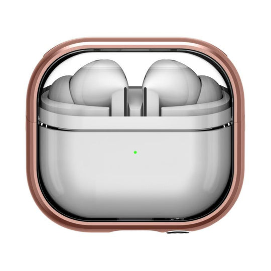 For Samsung Galaxy Buds 3 / 3 Pro TPU Hybrid PC Case with Holder(Rose Gold)
