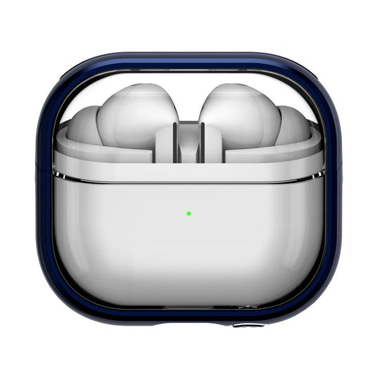 For Samsung Galaxy Buds 3 / 3 Pro TPU Hybrid PC Case with Holder(Dark Blue)