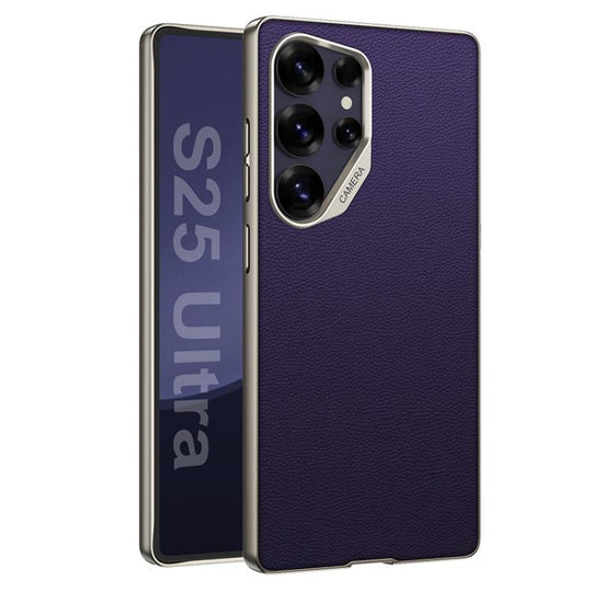 For Samsung Galaxy S25 Ultra 5G GKK Metal Paint Skin Feel Leather Full Coverage Phone Case(Purple)