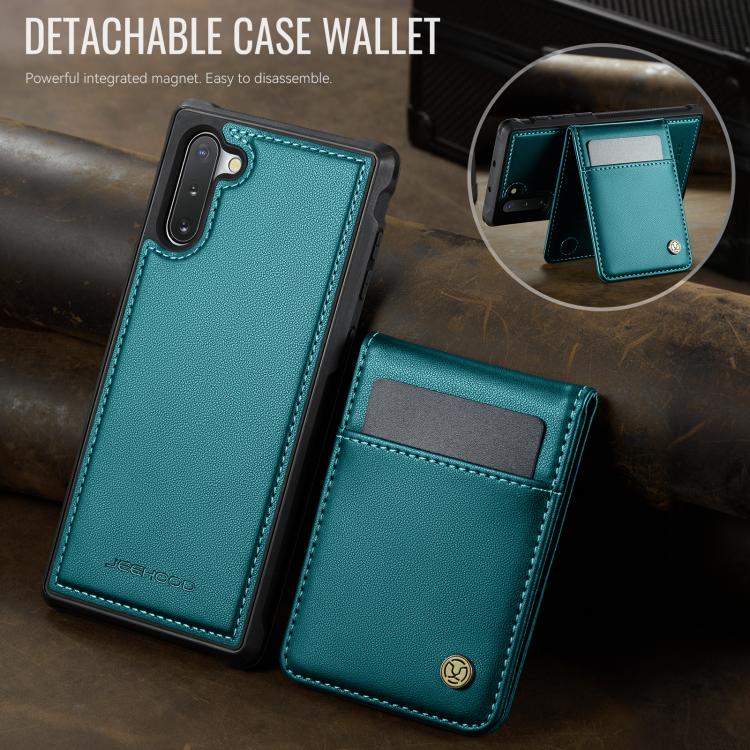For Samsung Galaxy Note10 JEEHOOD J06 British Style RFID MagSafe Card Bag PU Phone Case(Green) - Galaxy Phone Cases by JEEHOOD | Online Shopping UK | buy2fix