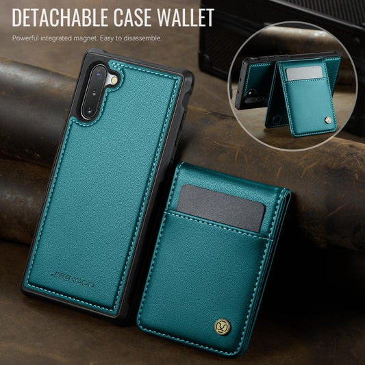For Samsung Galaxy Note10+ JEEHOOD J06 British Style RFID MagSafe Card Bag PU Phone Case(Green) - Galaxy Phone Cases by JEEHOOD | Online Shopping UK | buy2fix