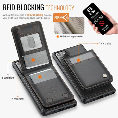 For Samsung Galaxy Note20 JEEHOOD J06 British Style RFID MagSafe Card Bag PU Phone Case(Black) - Galaxy Note20 Cases by JEEHOOD | Online Shopping UK | buy2fix