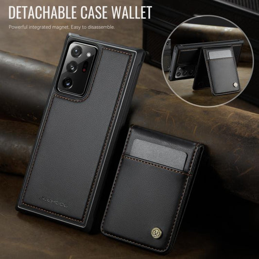 For Samsung Galaxy Note20 Ultra JEEHOOD J06 British Style RFID MagSafe Card Bag PU Phone Case(Black) - Galaxy Note20 Ultra Cases by JEEHOOD | Online Shopping UK | buy2fix