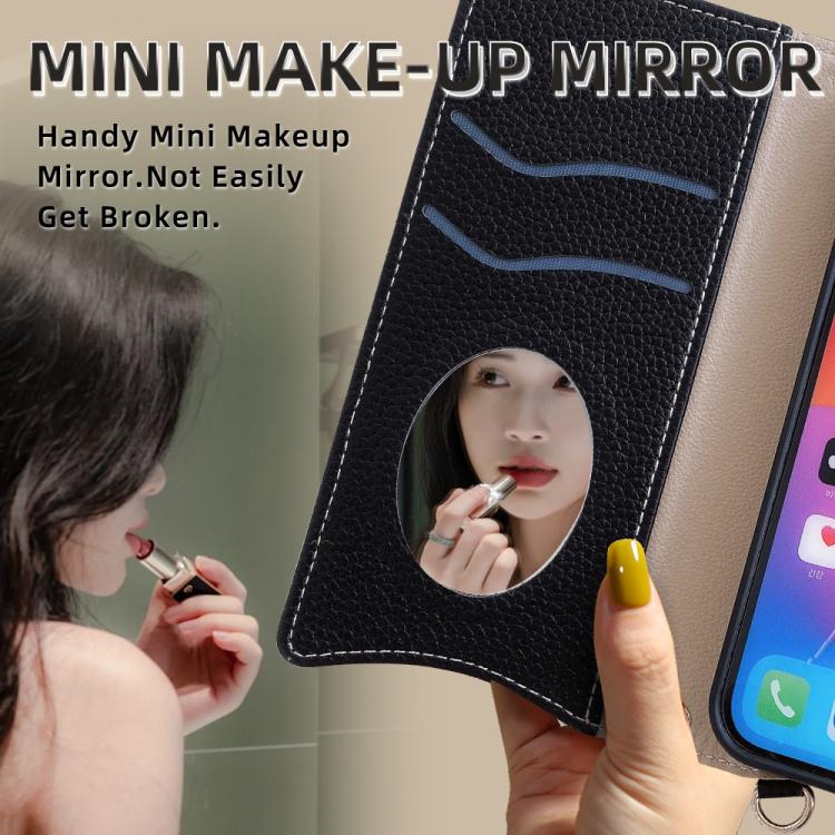 For iPhone 15 Pro Max Crossbody Chain Fishtail Litchi Leather Phone Case(Black) - iPhone 15 Pro Max Cases by buy2fix | Online Shopping UK | buy2fix