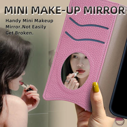 For iPhone 13 Crossbody Chain Fishtail Litchi Leather Phone Case(Pink) - iPhone 13 Cases by buy2fix | Online Shopping UK | buy2fix