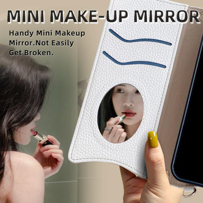 For iPhone 12 / 12 Pro Crossbody Chain Fishtail Litchi Leather Phone Case(White) - iPhone 12 / 12 Pro Cases by buy2fix | Online Shopping UK | buy2fix