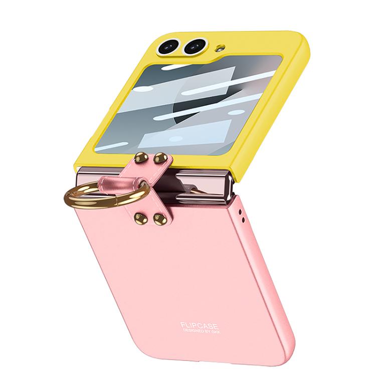 For Samsung Galaxy Z Flip6 / Flip7 FE GKK Integrated Ultra-thin Contrast Color Phone Case with Ring Holder(Blue) - Galaxy Z Flip6 5G Cases by GKK | Online Shopping UK | buy2fix