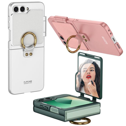 For Samsung Galaxy Z Flip6 / Flip7 FE GKK Ultra-thin Makeup Full Coverage Phone Case with Ring Holder(Titanium Grey) - Galaxy Z Flip6 5G Cases by GKK | Online Shopping UK | buy2fix