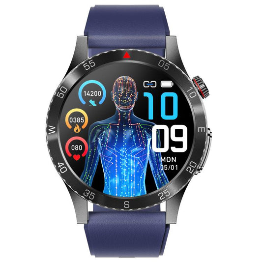 H9 1.43 inch Silicone Strap ECG Smart Watch Supports Bluetooth Calls/Smart Voice Assistant(Blue) - Smart Watches by buy2fix | Online Shopping UK | buy2fix