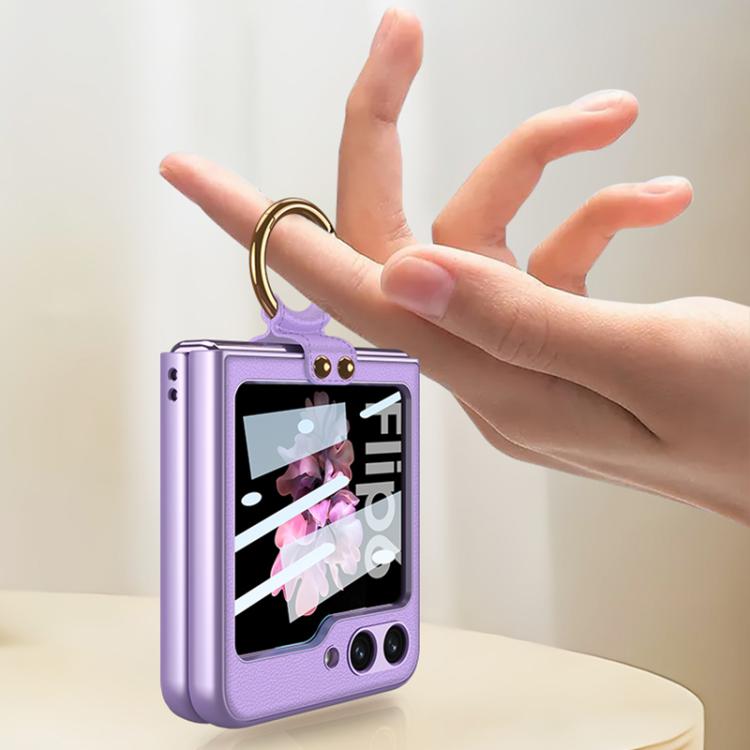 For Samsung Galaxy Z Flip6 / Flip7 FE GKK Integrated Ultra-thin Leather Phone Case with Ring Holder(Pink) - Galaxy Z Flip6 5G Cases by GKK | Online Shopping UK | buy2fix