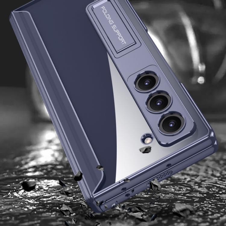 For Samsung Galaxy Z Fold6 GKK Integrated Magnetic Phantom Hinge Phone Case with Holder(Blue) - Galaxy Z Fold6 5G Cases by GKK | Online Shopping UK | buy2fix