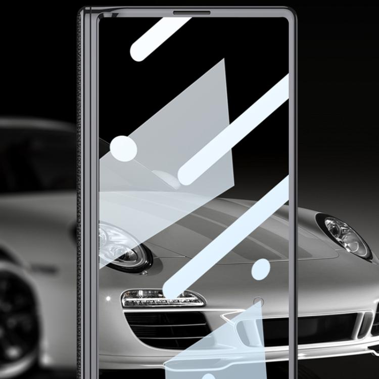 For Samsung Galaxy Z Fold6 GKK Integrated Magnetic Phantom Leather Hinge Phone Case with Holder(Gold Black) - Galaxy Z Fold6 5G Cases by GKK | Online Shopping UK | buy2fix