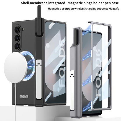 For Samsung Galaxy Z Fold6 GKK Integrated MagSafe Folding Phone Case with Pen Box, Not Included Pen(Black) - Galaxy Z Fold6 5G Cases by GKK | Online Shopping UK | buy2fix