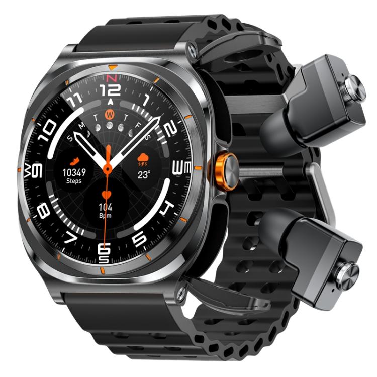 GT98 1.53 inch 2 in 1 Bluetooth Headphone IP67 Waterproof Smart Watch Supports Blood Oxygen Monitoring(Black) - Smart Watches by buy2fix | Online Shopping UK | buy2fix