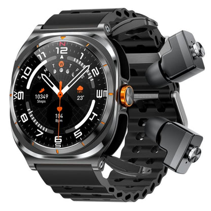 GT98 1.53 inch 2 in 1 Bluetooth Headphone IP67 Waterproof Smart Watch Supports Blood Oxygen Monitoring(Black) - Smart Watches by buy2fix | Online Shopping UK | buy2fix