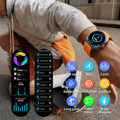 GT98 1.53 inch 2 in 1 Bluetooth Headphone IP67 Waterproof Smart Watch Supports Blood Oxygen Monitoring(Silver Orange) - Smart Watches by buy2fix | Online Shopping UK | buy2fix