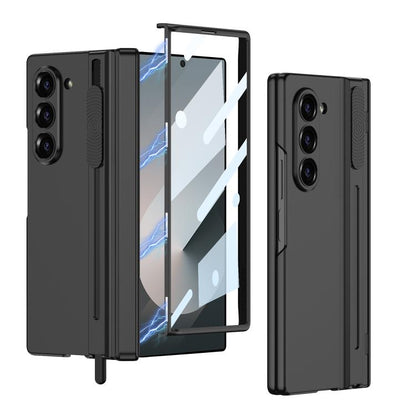 For Samsung Galaxy Z Fold6 GKK Integrated Magnetic Folding Hinge Adjust Gear Phone Case with Pen Slots(Black) - Galaxy Z Fold6 5G Cases by GKK | Online Shopping UK | buy2fix