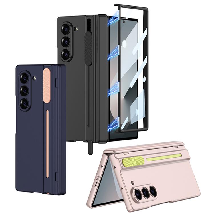 For Samsung Galaxy Z Fold6 GKK Integrated Magnetic Folding Hinge Adjust Gear Phone Case with Pen Slots(Mountain Gray) - Galaxy Z Fold6 5G Cases by GKK | Online Shopping UK | buy2fix