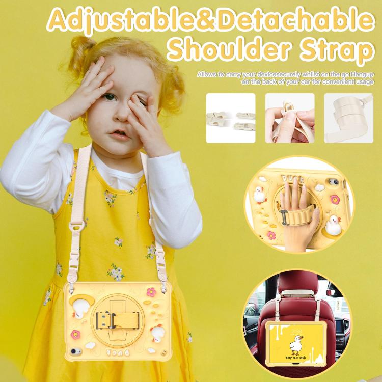 For iPad 2025 / 2022 Duck Rotation Kickstand Silicone Hybrid PC Tablet Case(Yellow) - iPad 2025 / 2022 Cases by buy2fix | Online Shopping UK | buy2fix
