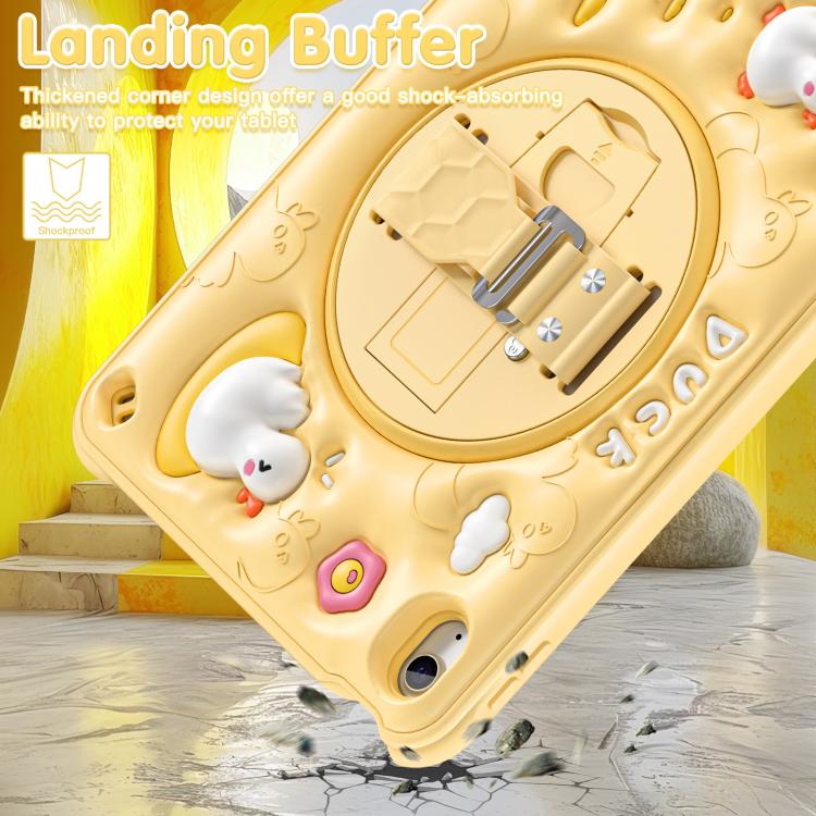 For iPad 2025 / 2022 Duck Rotation Kickstand Silicone Hybrid PC Tablet Case(Yellow) - iPad 2025 / 2022 Cases by buy2fix | Online Shopping UK | buy2fix