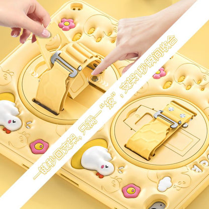 For iPad 2025 / 2022 Duck Rotation Kickstand Silicone Hybrid PC Tablet Case(Yellow) - iPad 2025 / 2022 Cases by buy2fix | Online Shopping UK | buy2fix