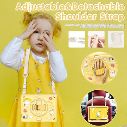 For iPad Air 11 2025 / 2024 / Pro 11 2022 Duck Rotation Kickstand Silicone Hybrid PC Tablet Case(Yellow) - iPad Air 11 2025 / 2024 Cases by buy2fix | Online Shopping UK | buy2fix