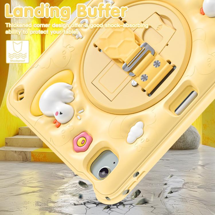 For iPad Air 11 2025 / 2024 / Pro 11 2022 Duck Rotation Kickstand Silicone Hybrid PC Tablet Case(Yellow) - iPad Air 11 2025 / 2024 Cases by buy2fix | Online Shopping UK | buy2fix
