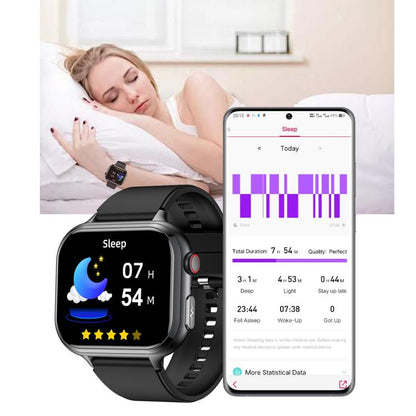 TK17 1.91 inch Horizontal Screen Leather Strap Smart Watch Supports ECG Electrocardiogram(Black) - Smart Watches by buy2fix | Online Shopping UK | buy2fix