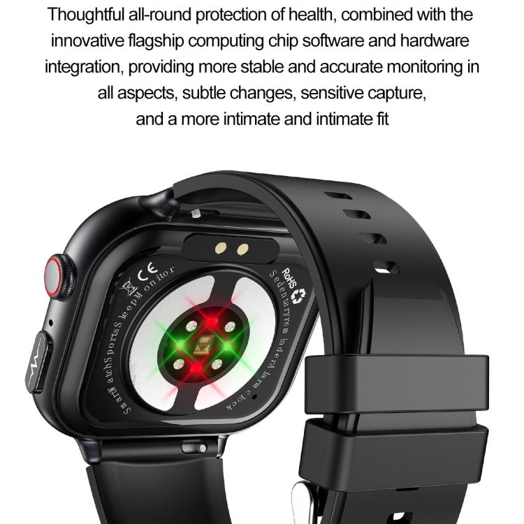 TK17 1.91 inch Horizontal Screen Leather Strap Smart Watch Supports ECG Electrocardiogram(Black) - Smart Watches by buy2fix | Online Shopping UK | buy2fix